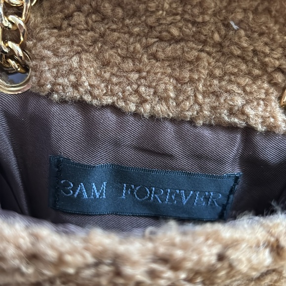 Hello 3 am Tan Fuzzy Crossbody Bag - Picture 14 of 16